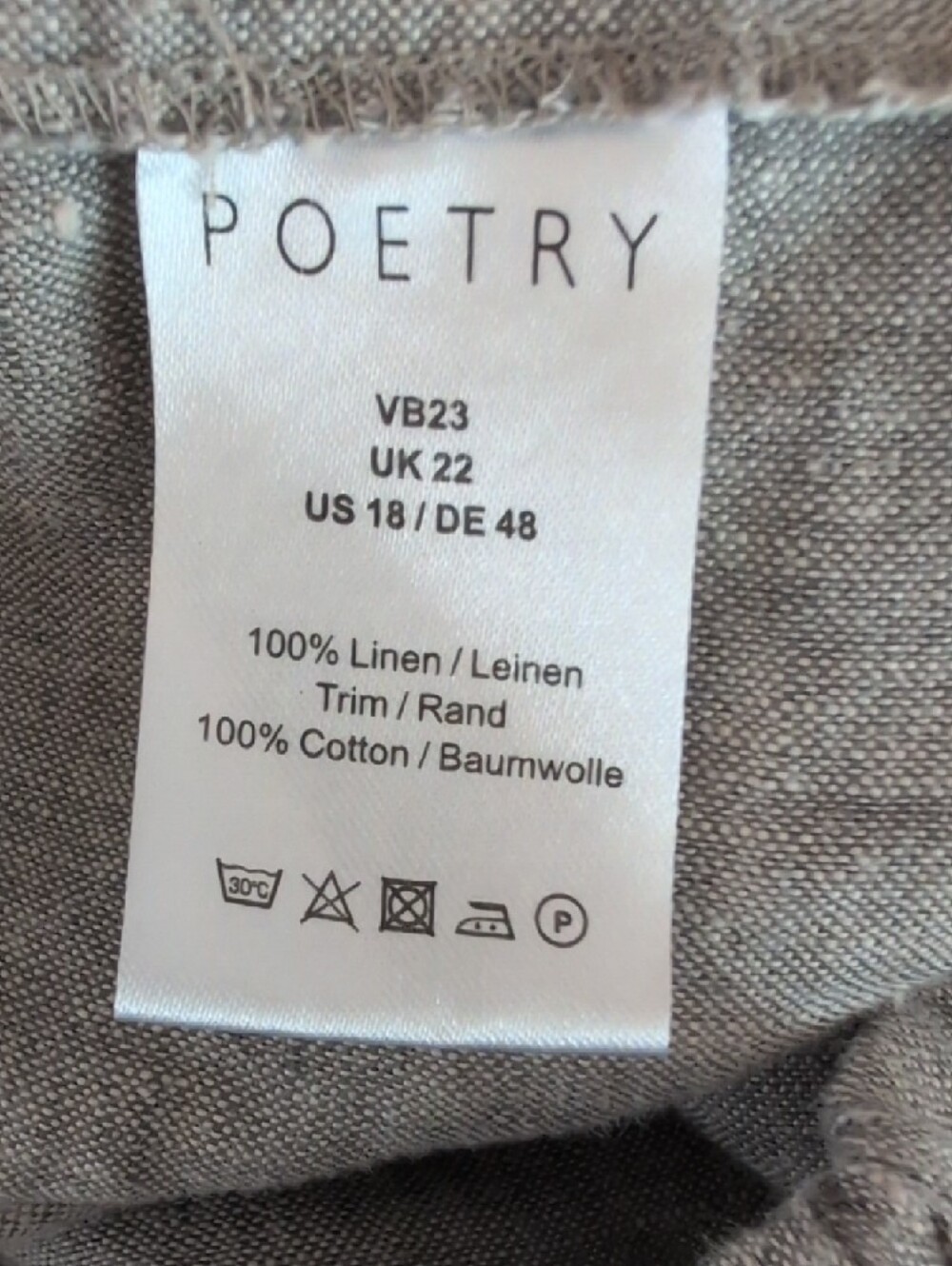 Poetry Light Gray Linen Elastic Waist Shorts - Picture 4 of 4